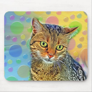 かわいい子猫 – 抽象芸術-カラフル絵画ズ マウスパッド