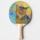 かわいい子猫 – 抽象芸術-カラフル絵画ズ 卓球ラケット (正面)