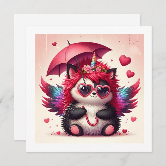 かわいい子猫 招待状 (正面/裏面)