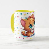 かわいい子猫/猫と蝶 マグカップ (正面左)