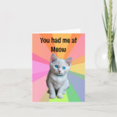 かわいい子猫、猫好き、ニャーで私を持っていた カード (正面)