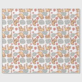 かわいい子猫 猫好き リピートパターン ラッピングペーパー (フラット)