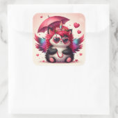 かわいい子猫（翼あり） スクエアシール (バッグ)