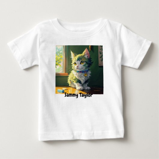 かわいい子猫。色鮮やか。編集可能 ベビーTシャツ (正面)