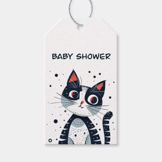 かわいい子猫 赤ちゃん歓迎会 ギフトタグ (正面)