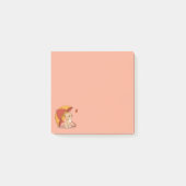 かわいい子猫 赤黄色の傘 秋 ピンク ポストイット (正面)