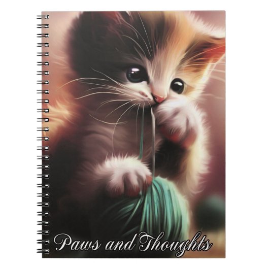 かわいい子猫 – Paws and Thoughts Notebook Journal ノートブック (正面)