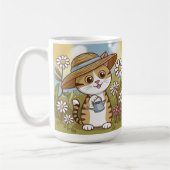 かわいい子猫inサンハットと花 コーヒーマグカップ (左)