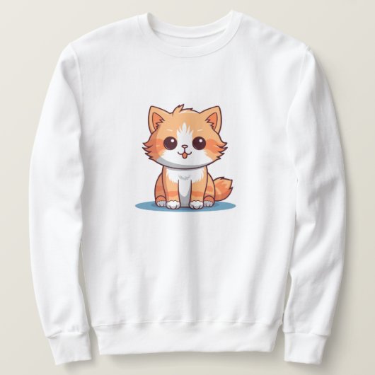 かわいい子猫Tシャツ – かわいい猫好きのデザイン スウェットシャツ (デザイン正面)