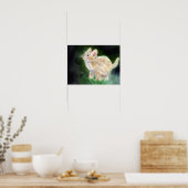 かわいい子絵画ネコ ポスター (キッチン)