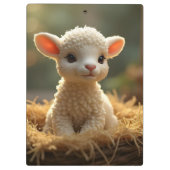 かわいい子羊が飼い葉桶にいる クリップボード (裏面)