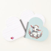 かわいい子羊とフローラクラウンイラストレーション ノートブック (内部)