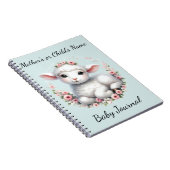 かわいい子羊とフローラクラウンイラストレーション ノートブック (右側)