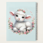 かわいい子羊とフローラクラウンイラストレーション プランナー手帳 (裏面)