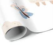 かわいい子羊と蝶の赤ちゃんシャワー ラッピングペーパー (ロールコーナー)