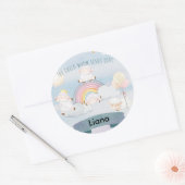 かわいい子羊のステッカー ラウンドシール (封筒)