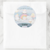 かわいい子羊のステッカー ラウンドシール (バッグ)