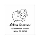 かわいい子羊の住所ラベル セルフインキングスタンプ (デザイン)