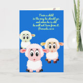 かわいい子羊の先生 サンデースクール ベビーシッター サンキューカード (正面)