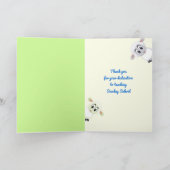 かわいい子羊の先生 サンデースクール ベビーシッター サンキューカード (内部)