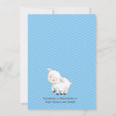 かわいい子羊の男の子の赤ちゃんシャワー 招待状 (裏面)