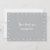 かわいい子羊の赤ちゃんシャワーグレー&ホワイトサンキュー サンキューカード (裏面)