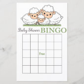 かわいい子羊の赤ちゃんシャワービンゴカード (正面)
