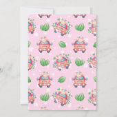 かわいい子羊の車のパーティの招待状 招待状 (裏面)