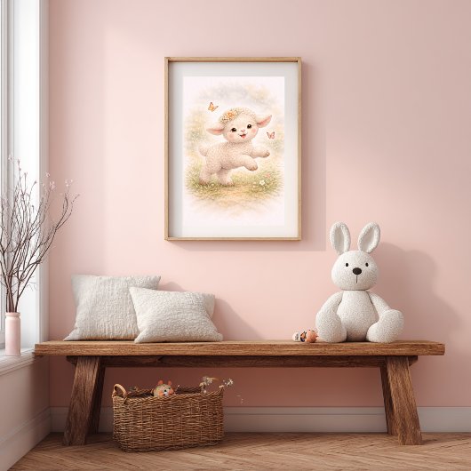 かわいい子羊の遊び部屋 幼児の寝室 ポスター