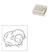 かわいい子羊の雌 イラスト ラバースタンプ (押印)
