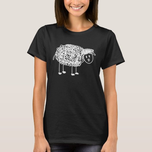 かわいい子羊アイディア動物の友人ヒツジ Tシャツ (正面)
