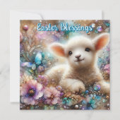 かわいい子羊イエス復活イースター賛美ズ シーズンカード (正面)