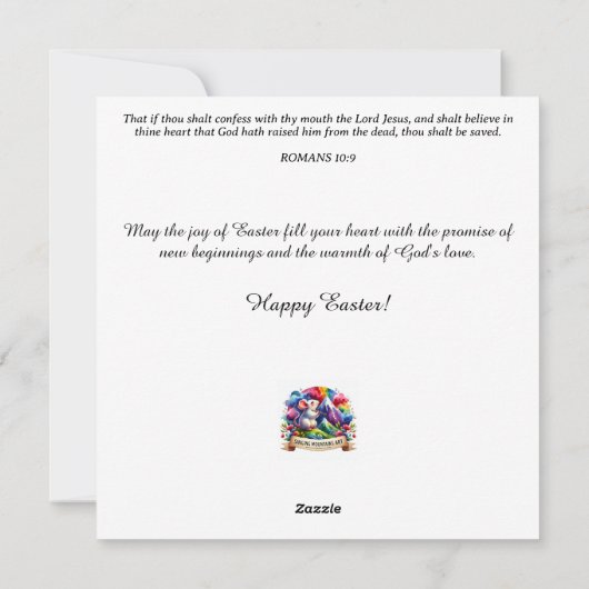 かわいい子羊イエス復活イースター賛美ズ シーズンカード (裏面)