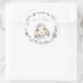 かわいい子羊ガールベイビーシャワー ラウンドシール (バッグ)