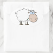 かわいい子羊ステッカー 楕円形シール (バッグ)