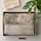 かわいい子羊ピンクの花スクリプトデコページ 薄葉紙 (ギフト)