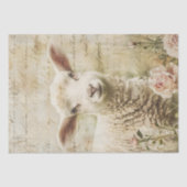 かわいい子羊ピンクの花スクリプトデコページ 薄葉紙 (正面)