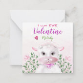かわいい子羊フローラキッズクラスルームのバレンタイン ノートカード (正面)