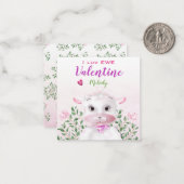 かわいい子羊フローラキッズクラスルームのバレンタイン ノートカード (正面/裏面インサイチュ)