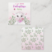 かわいい子羊フローラキッズクラスルームのバレンタイン ノートカード (正面/裏面)