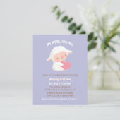 かわいい子羊抱きハートのベビーシャワー 招待状 (スタンド正面)