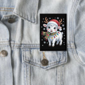 かわいい子羊 クリスマス 面白い 動物好き 農家の人 缶バッジ (インサイチュ)