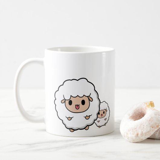 かわいい子羊 コーヒーマグカップ (ドーナツ)