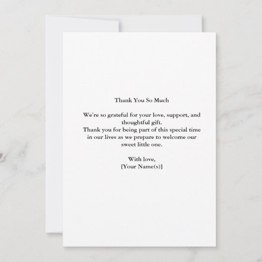 かわいい子羊 ブルーハイドランジア風船 ありがとう 招待状 (裏面)