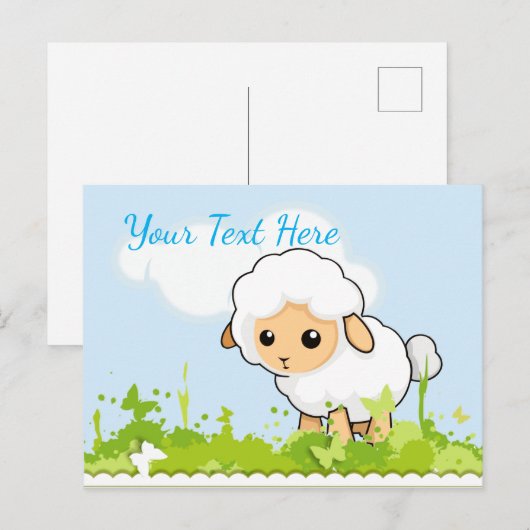 かわいい子羊 ポストカード (正面/裏面)