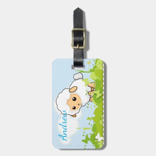 かわいい子羊 ラゲッジタグ (正面縦)