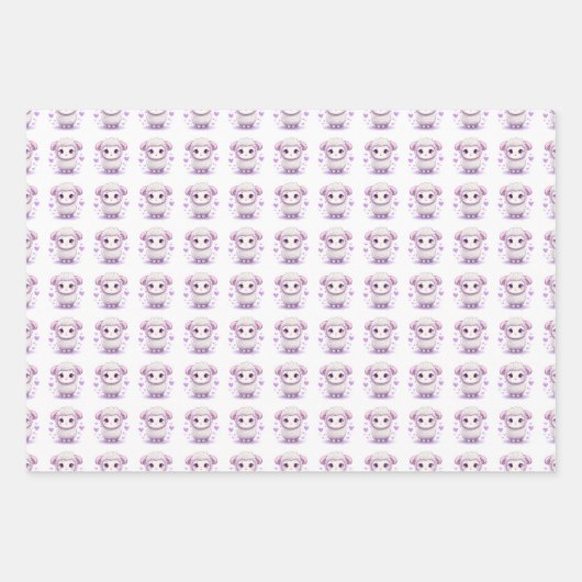 かわいい子羊 ラッピングペーパーシート (正面)