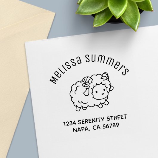 かわいい子羊 ラム アーチ 住所 セルフインキングスタンプ