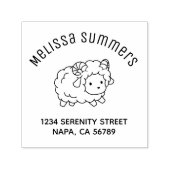 かわいい子羊 ラム アーチ 住所 セルフインキングスタンプ (デザイン)