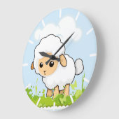 かわいい子羊 ラージ壁時計 (傾斜)